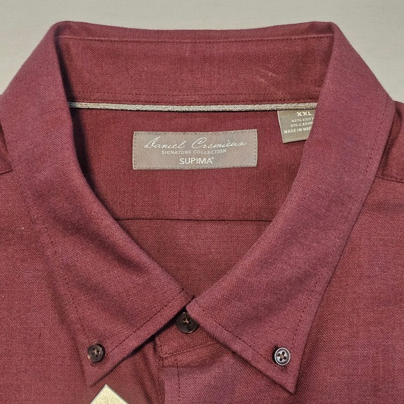 Daniel Cremieux Supima XXL Touch of Cashmere Wine Red L/S Button Shirt NWT L996 - Picture 5 of 7